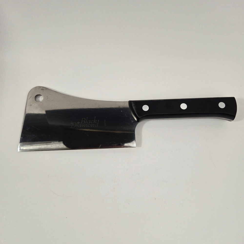 Black Diamond 7 Inch Heavy Duty Meat Cleaver Stainless Steel Full Tang Knife